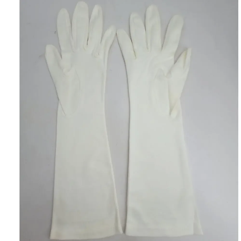 Complexion by Hanes Vintage White Nylon Ladies Elbow Length Dress Gloves‎